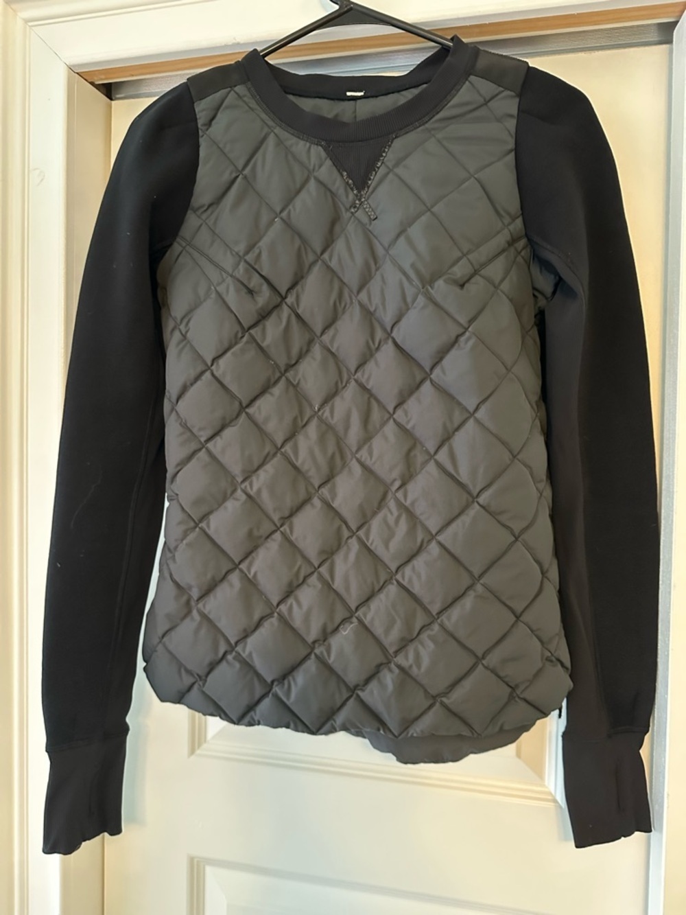 Lululemon Fluff Off Quilted Down Pullover Top Women’s 4 Black Size Zip Pocket